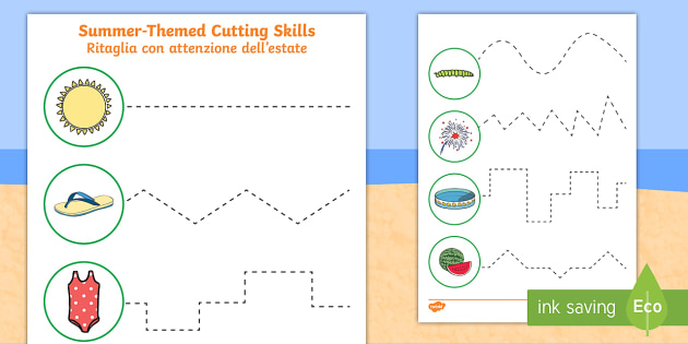summer cutting skills worksheet worksheet englishitalian