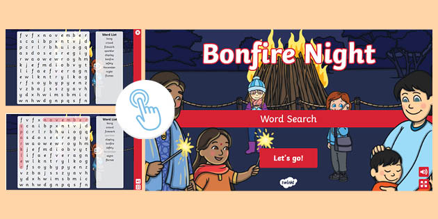 Interactive Bonfire Night Word Search Game - Twinkl Puzzled