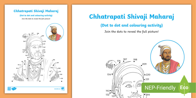 Chhatrapati Shivaji Maharaj-Dot to dot and colouring activity