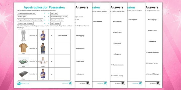 apostrophes for possession english worksheet primary