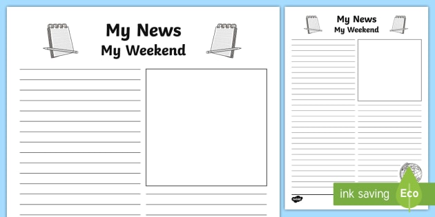 My Weekend Newspaper Writing Template Teacher Made 