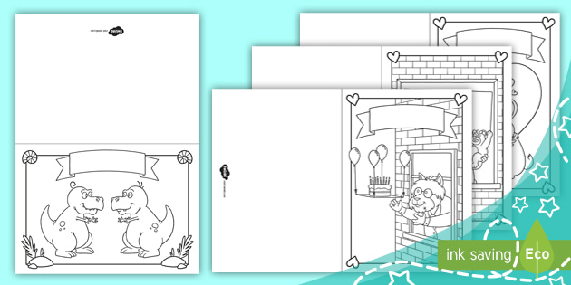 Social Distancing Colouring Cards Teacher Made