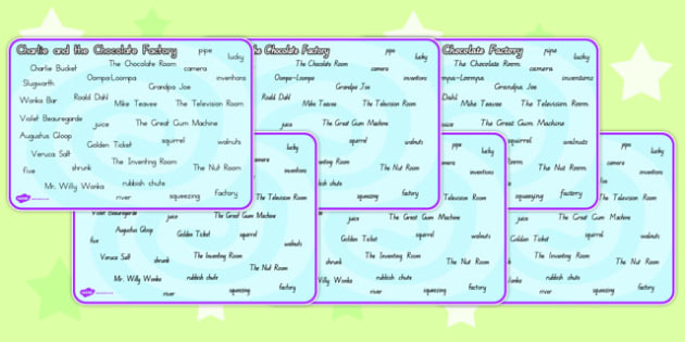 Free Word Mat To Support Teaching On Charlie And The Chocolate Factory