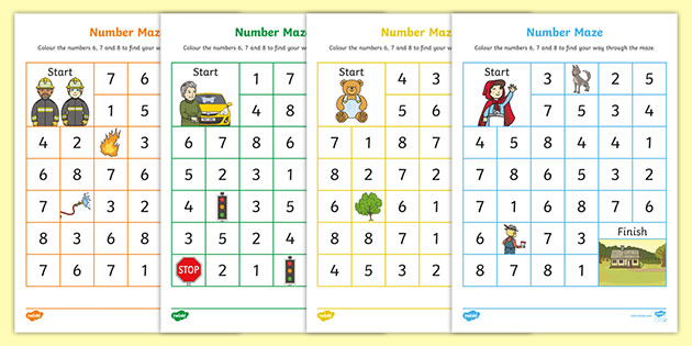 numbers 6 7 and 8 maze worksheet teacher made