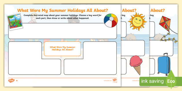 Back to School Summer Holidays Mind Map Worksheet