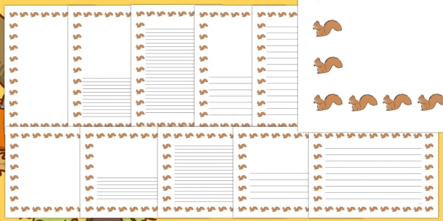 Autumn Squirrel Page Border Pack (teacher made)