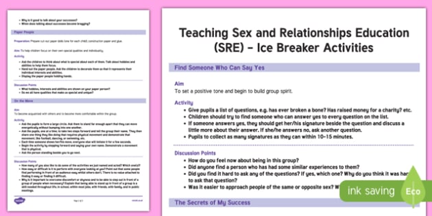 New Relationships Sex And Health Education Rshe Ice Breaker 