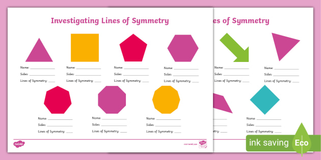 investigating lines of symmetry worksheet primary resources