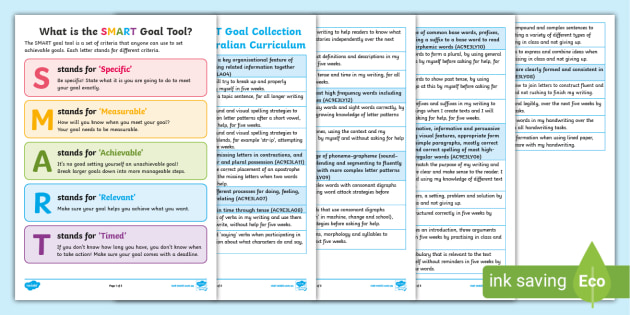 Year 3 Smart Goals Writing Teacher Guidance and Collection
