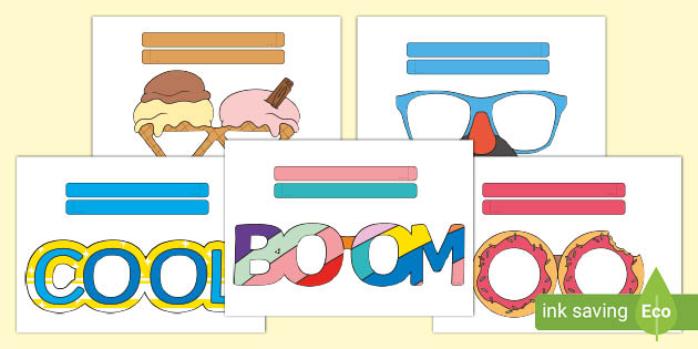 Fun Sunglasses Templates Photo Booth Props