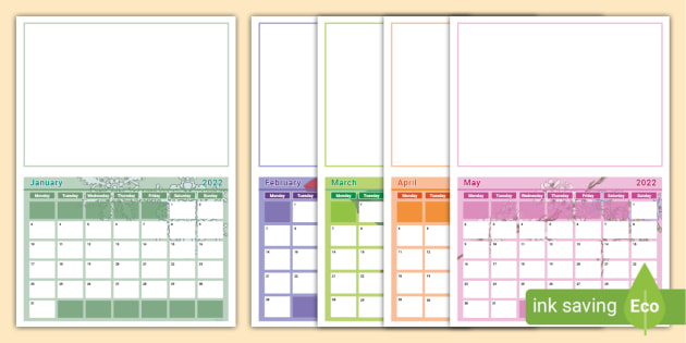 class photo planning template 2022 calendar teacher made