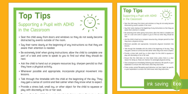 Classroom Tips For Supporting Pupils With ADHD