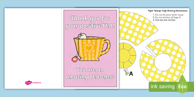Thank You for Your Positivi-TEA! Card (teacher made)