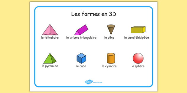 Les formes simples FRENCH basic geometric shapes printable 