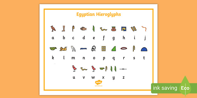 Hieroglyphics Alphabet Egyptian Symbols