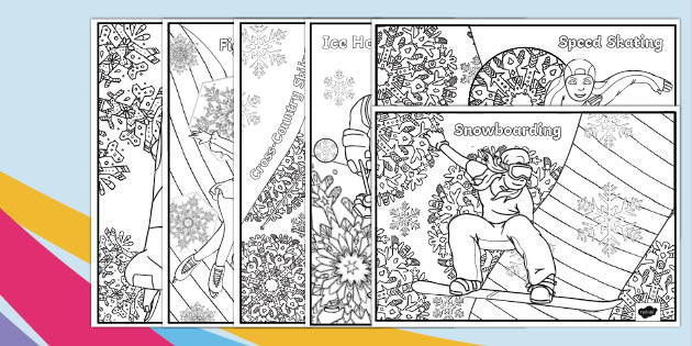 Winter Games: Mindfulness Colouring Pages