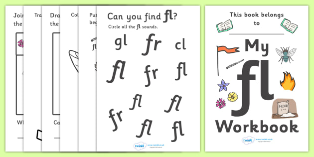 My 'fl' Letter Blend Workbook - workbook, fl, letters, blend