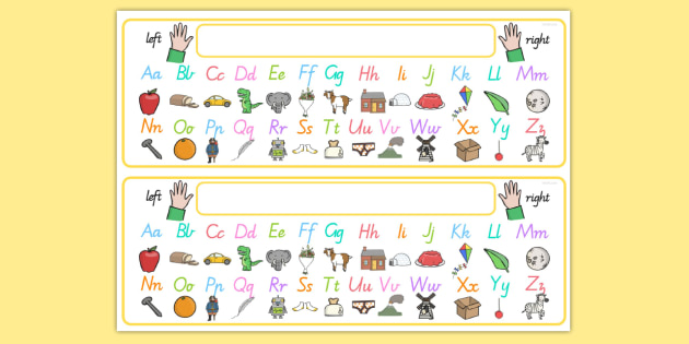 Free Alphabet Desk Strip With Pictures Letter Formation