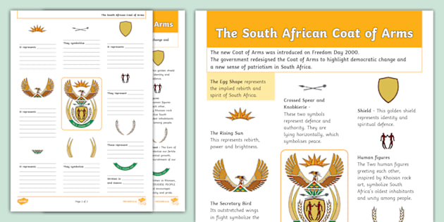 Coat Of Arms Labelled Twinkl South Africa