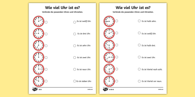 Telling the Time in German Worksheet / Worksheet, worksheet