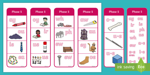 Phonics Phase 5 Graphemes Bookmarks (teacher made)