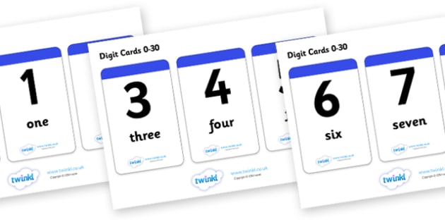 FREE! - Number Flash Cards 0-30 (Teacher-Made) - Twinkl