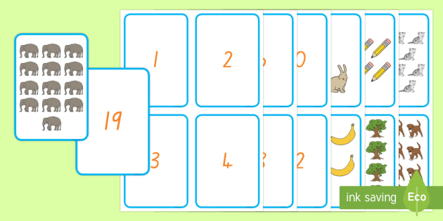 1-20 Number and Quantity Matching Cards (teacher made)