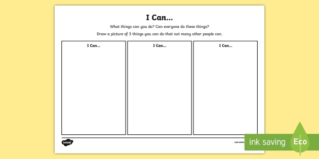 I Can Worksheet / Worksheet (Teacher-Made) - Twinkl