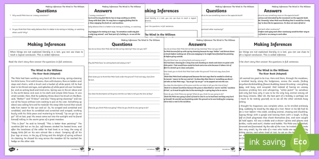 Spring Differentiated Inference Worksheet Activity Sheet To Support