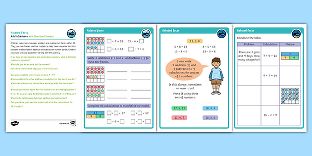 👉 Year 1 Diving into Mastery: Related Facts Activity Cards