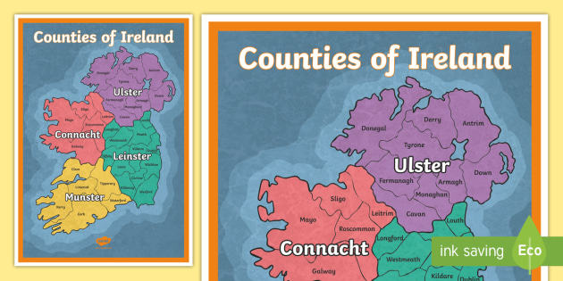 Counties Of Ireland Display Poster (teacher Made)