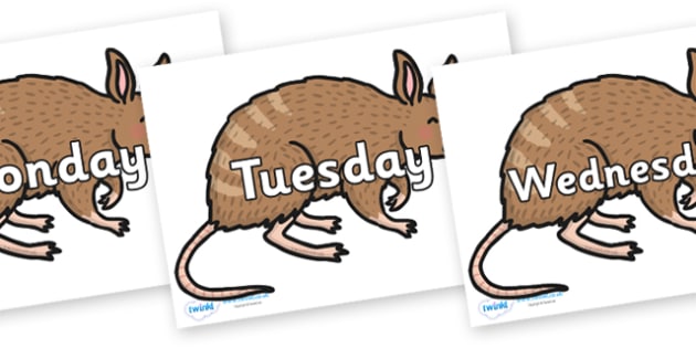 Days of the Week on Bandicoot