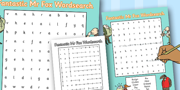 Word Search to Support Teaching on Fantastic Mr Fox 