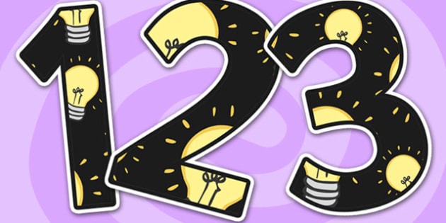 Light and Dark Themed A4 Display Numbers-light and dark, themed numbers