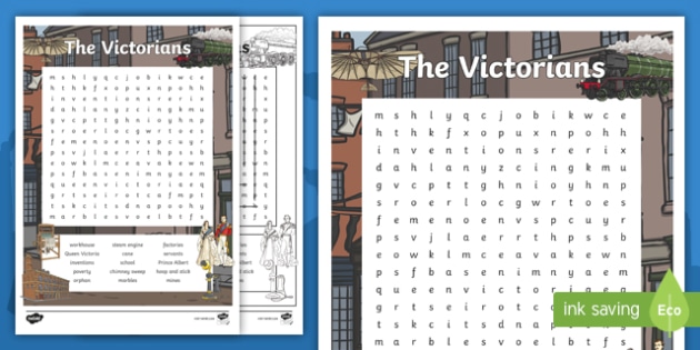Victorian Word Search Ks2 The Victorians