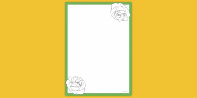 FREE! - Simple Blank Printable Rose Page Border | Page Borders