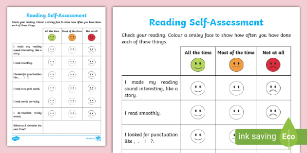 student reading self assessment