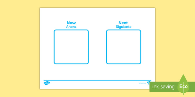 Now, Next Visual Aid English/Spanish (teacher made)