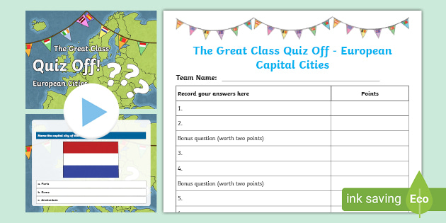 European Countries And Their Capitals Quiz For Children