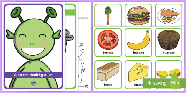Alan The Healthy Alien Foods Sorting Activity Pack
