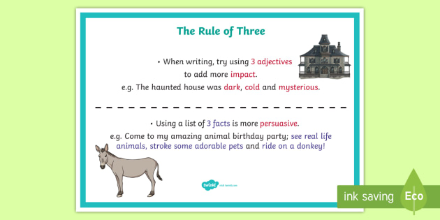 what is the rule of three in a speech