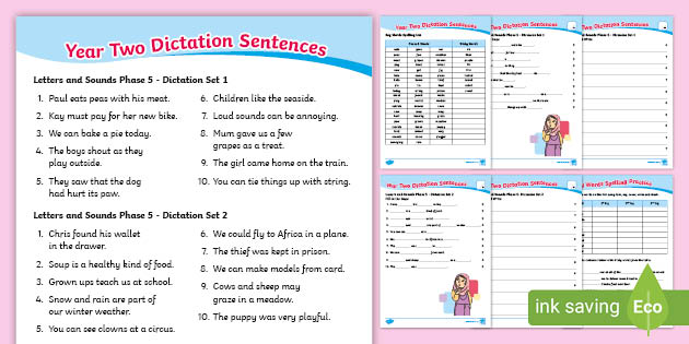 Sentences Dictation Exercises