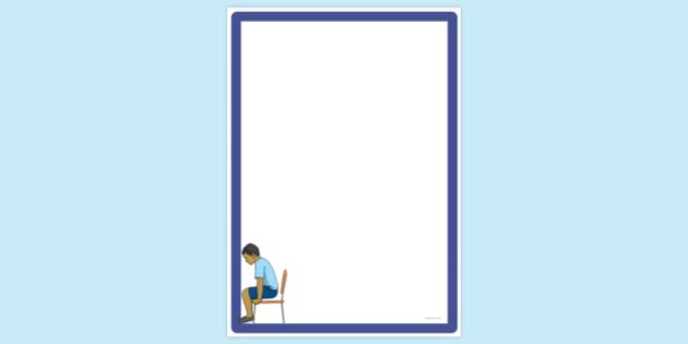 Simple Blank Chair Push Up Page Border | Twinkl