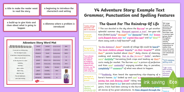 Y4 Story Writing Adventure Model Example Text