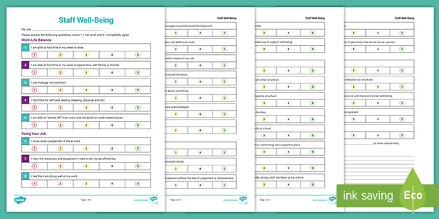 Staff Wellbeing Survey Template Twinkl USA Resources
