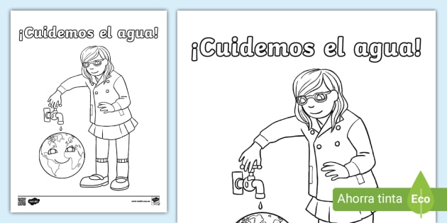 dibujo para niños sobre ahorrar agua