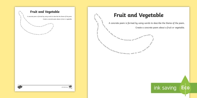 Fruit And Vegetable Concrete Poem Activity Teacher Made