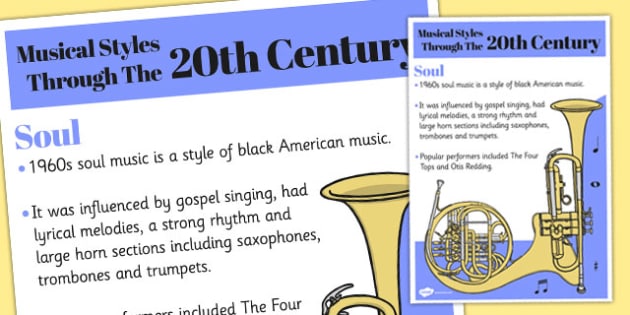 Musical Styles Through The 20th Century: Soul Information Poster