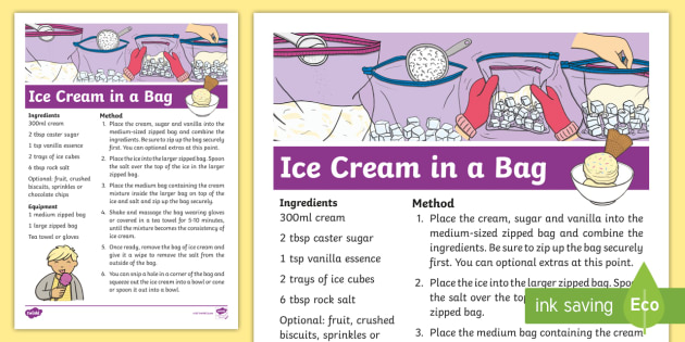ice-cream-in-a-bag-science-experiment-worksheet-bag-poster