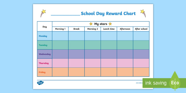 School Day Reward Chart Reward System Twinkl